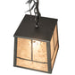 Meyda Lighting Pine Branch 11" Gunmetal Gray Valley View Pendant Light With Silver Mica Shade Glass
