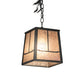 Meyda Lighting Pine Branch 11" Gunmetal Gray Valley View Pendant Light With Silver Mica Shade Glass