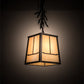 Meyda Lighting Pine Branch 12" Oil Rubbed Bronze Valley View Pendant Light With Beige Shade Glass