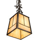 Meyda Lighting Pine Branch 12" Oil Rubbed Bronze Valley View Pendant Light With Beige Shade Glass