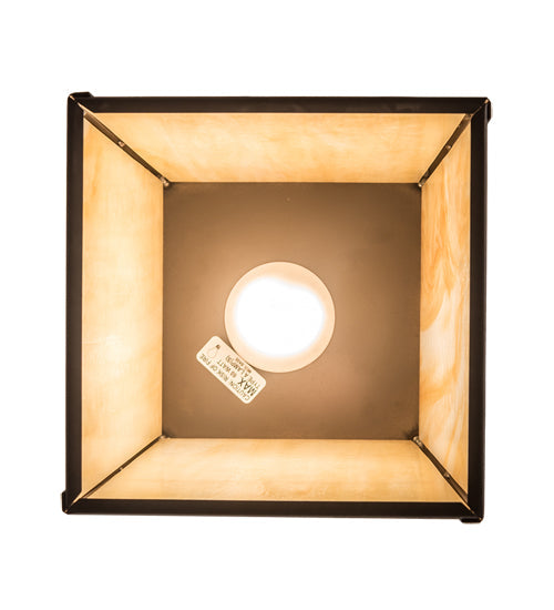 Meyda Lighting Pine Branch 12" Oil Rubbed Bronze Valley View Pendant Light With Beige Shade Glass