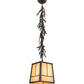 Meyda Lighting Pine Branch 12" Oil Rubbed Bronze Valley View Pendant Light With Beige Shade Glass