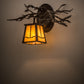 Meyda Lighting Pine Branch 15" Cafe Noir Valley View Right Wall Sconce With Beige Iridescent Shade Glass