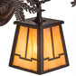 Meyda Lighting Pine Branch 15" Cafe Noir Valley View Right Wall Sconce With Beige Iridescent Shade Glass