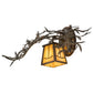 Meyda Lighting Pine Branch 16" Antique Copper Valley View Wall Sconce With Beige Iridescent Shade Glass