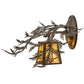 Meyda Lighting Pine Branch 16" Antique Copper Valley View Wall Sconce With Beige Iridescent Shade Glass