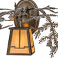 Meyda Lighting Pine Branch 16" Antique Copper Valley View Wall Sconce With Beige Iridescent Shade Glass