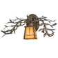 Meyda Lighting Pine Branch 16" Antique Copper Valley View Wall Sconce With Beige Iridescent Shade Glass