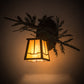 Meyda Lighting Pine Branch 16" Cafe Noir Valley View Left Wall Sconce With Beige Iridescent Shade Glass