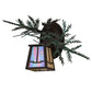Meyda Lighting Pine Branch 16" Cafe Noir Valley View Left Wall Sconce With Beige Iridescent Shade Glass