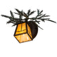 Meyda Lighting Pine Branch 16" Cafe Noir Valley View Left Wall Sconce With Beige Iridescent Shade Glass