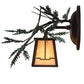 Meyda Lighting Pine Branch 16" Cafe Noir Valley View Left Wall Sconce With Beige Iridescent Shade Glass