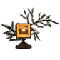 Meyda Lighting Pine Branch 16" Cafe Noir Valley View Left Wall Sconce With Beige Iridescent Shade Glass
