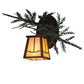 Meyda Lighting Pine Branch 16" Cafe Noir Valley View Left Wall Sconce With Beige Iridescent Shade Glass
