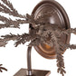 Meyda Lighting Pine Branch 16" Cafe Noir Valley View Left Wall Sconce With Honey Art Shade Glass