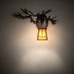 Meyda Lighting Pine Branch 16" Cafe Noir Valley View Left Wall Sconce With Honey Art Shade Glass