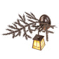 Meyda Lighting Pine Branch 16" Cafe Noir Valley View Left Wall Sconce With Honey Art Shade Glass