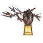 Meyda Lighting Pine Branch 16" Cafe Noir Valley View Left Wall Sconce With Honey Art Shade Glass