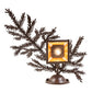 Meyda Lighting Pine Branch 16" Cafe Noir Valley View Left Wall Sconce With Honey Art Shade Glass