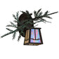 Meyda Lighting Pine Branch 16" Cafe Noir Valley View Right Wall Sconce With Beige Iridescent Shade Glass
