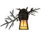 Meyda Lighting Pine Branch 16" Cafe Noir Valley View Right Wall Sconce With Beige Iridescent Shade Glass