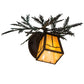 Meyda Lighting Pine Branch 16" Cafe Noir Valley View Right Wall Sconce With Beige Iridescent Shade Glass