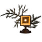 Meyda Lighting Pine Branch 16" Cafe Noir Valley View Right Wall Sconce With Beige Iridescent Shade Glass