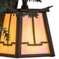 Meyda Lighting Pine Branch 16" Cafe Noir Valley View Right Wall Sconce With Beige Iridescent Shade Glass