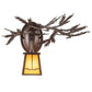 Meyda Lighting Pine Branch 16" Cafe Noir Valley View Right Wall Sconce With Honey Art Shade Glass