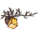 Meyda Lighting Pine Branch 16" Cafe Noir Valley View Right Wall Sconce With Honey Art Shade Glass