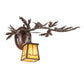 Meyda Lighting Pine Branch 16" Cafe Noir Valley View Right Wall Sconce With Honey Art Shade Glass