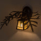 Meyda Lighting Pine Branch 16" Cafe-Noir Valley View Wall Sconce With Beige Iridescent Shade Glass