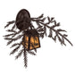 Meyda Lighting Pine Branch 16" Cafe-Noir Valley View Wall Sconce With Beige Iridescent Shade Glass
