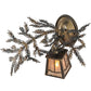 Meyda Lighting Pine Branch 16" Light Burnished Antique Copper Valley View Left Wall Sconce With Silver Mica Shade Glass