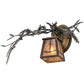 Meyda Lighting Pine Branch 16" Light Burnished Antique Copper Valley View Left Wall Sconce With Silver Mica Shade Glass