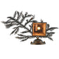 Meyda Lighting Pine Branch 16" Light Burnished Antique Copper Valley View Left Wall Sconce With Silver Mica Shade Glass