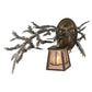Meyda Lighting Pine Branch 16" Light Burnished Antique Copper Valley View Left Wall Sconce With Silver Mica Shade Glass