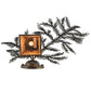 Meyda Lighting Pine Branch 16" Light Burnished Antique Copper Valley View Right Wall Sconce With Silver Mica Shade Glass