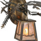 Meyda Lighting Pine Branch 16" Light Burnished Antique Copper Valley View Right Wall Sconce With Silver Mica Shade Glass