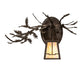 Meyda Lighting Pine Branch 16" Oil Rubbed Bronze Valley View Left Wall Sconce With Beige Iridescent Shade Glass