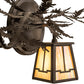 Meyda Lighting Pine Branch 16" Oil Rubbed Bronze Valley View Left Wall Sconce With Beige Iridescent Shade Glass