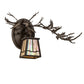 Meyda Lighting Pine Branch 16" Oil Rubbed Bronze Valley View Right Wall Sconce With Beige Iridescent Shade Glass