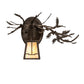 Meyda Lighting Pine Branch 16" Oil Rubbed Bronze Valley View Right Wall Sconce With Beige Iridescent Shade Glass