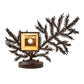 Meyda Lighting Pine Branch 16" Oil Rubbed Bronze Valley View Right Wall Sconce With Beige Iridescent Shade Glass