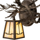 Meyda Lighting Pine Branch 16" Oil Rubbed Bronze Valley View Right Wall Sconce With Beige Iridescent Shade Glass