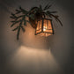 Meyda Lighting Pine Branch 16" Timeless Bronze Valley View Left Wall Sconce With Silver Mica Shade Glass