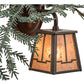 Meyda Lighting Pine Branch 16" Timeless Bronze Valley View Left Wall Sconce With Silver Mica Shade Glass