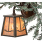 Meyda Lighting Pine Branch 16" Timeless Bronze Valley View Right Wall Sconce With Silver Mica Shade Glass