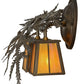 Meyda Lighting Pine Branch 17" 2-Light Antique Copper Valley View Wall Sconce With Beige Iridescent Shade Glass