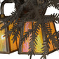 Meyda Lighting Pine Branch 17" 2-Light Antique Copper Valley View Wall Sconce With Beige Iridescent Shade Glass